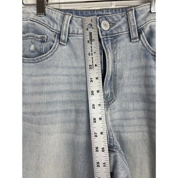 So High Rise Straight Distressed Blue Jeans Women's Juniors Size 9/29W - Picture 7 of 12